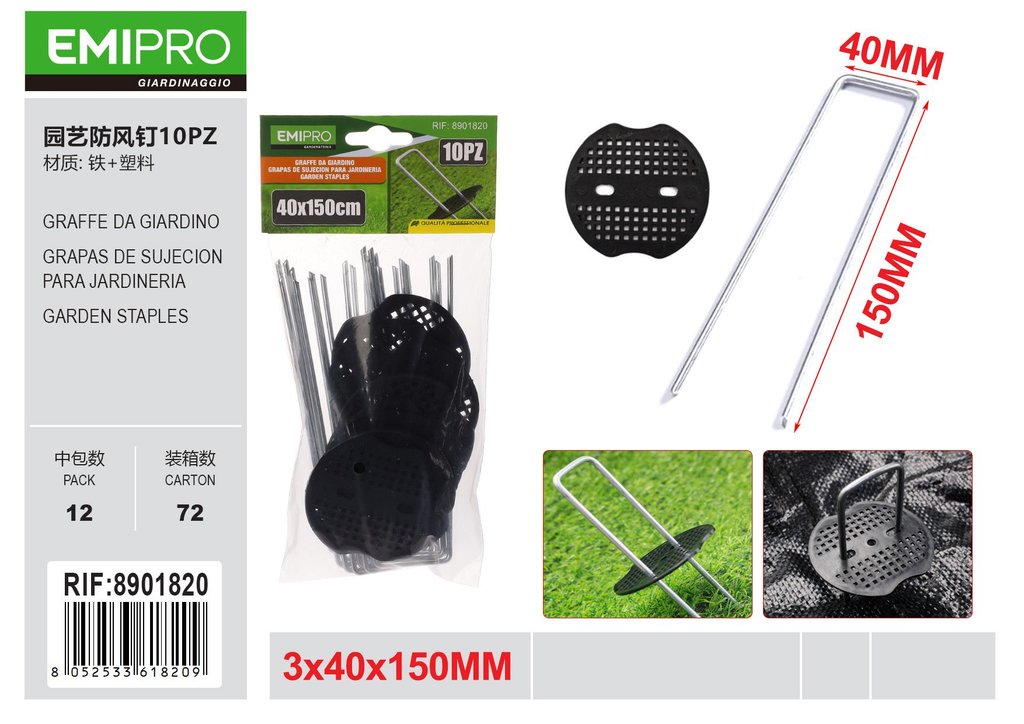 GRAFFE DA GIARDINO 3*40*150MM 10PZ