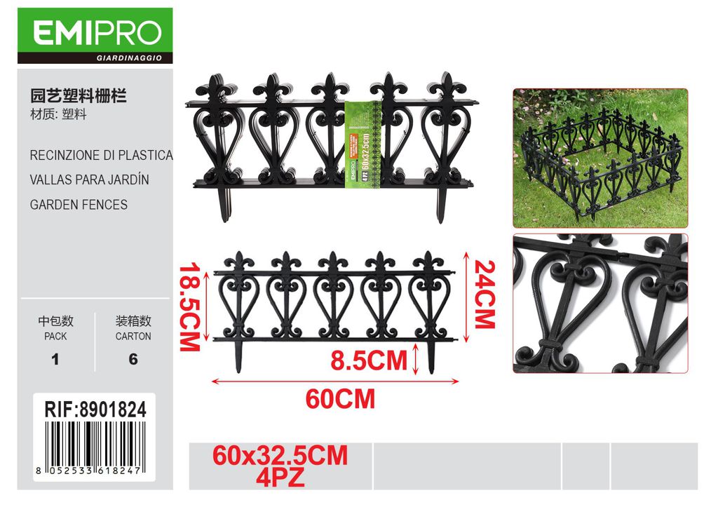 RECINZIONE DI PLASTICA 60*32.5CM 4PZ