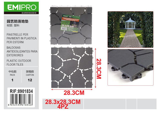 PIASTRELLE IN PLASTICA PER ESTERNI 28.3*28.3CM 4PZ