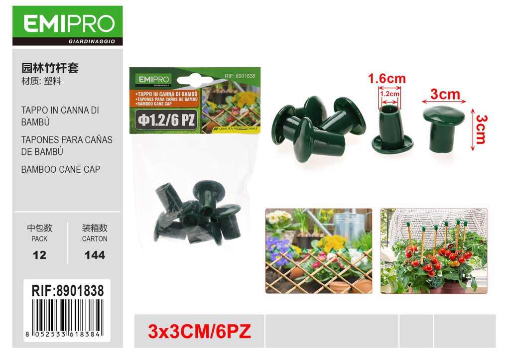 TAPPO PER CANNA DI BAMBU 6PZ
