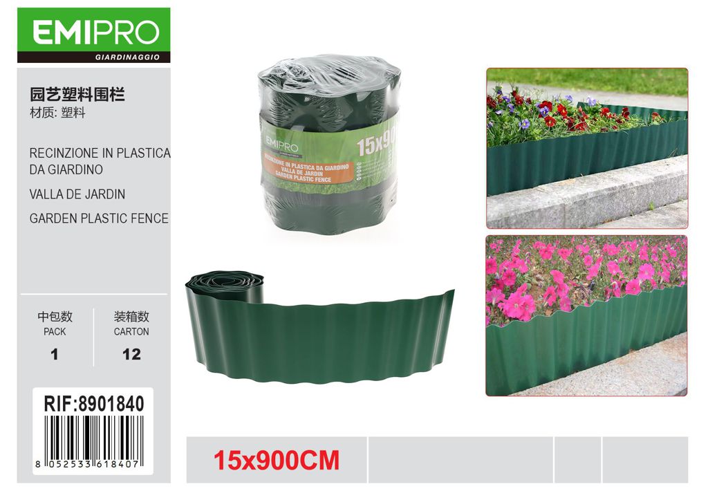 RECINZIONE IN PLASTICA DA GIARDINO 15*900CM