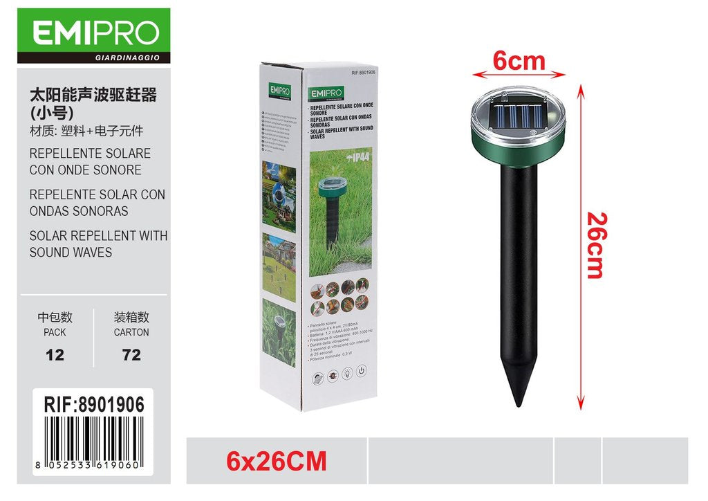 REPELLENTE SOLARE CON ONDE SONORE