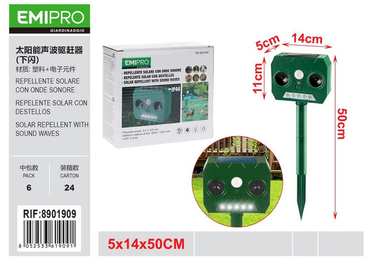 REPELLENTE SOLARE CON ONDE SONORE 14*5*50CM
