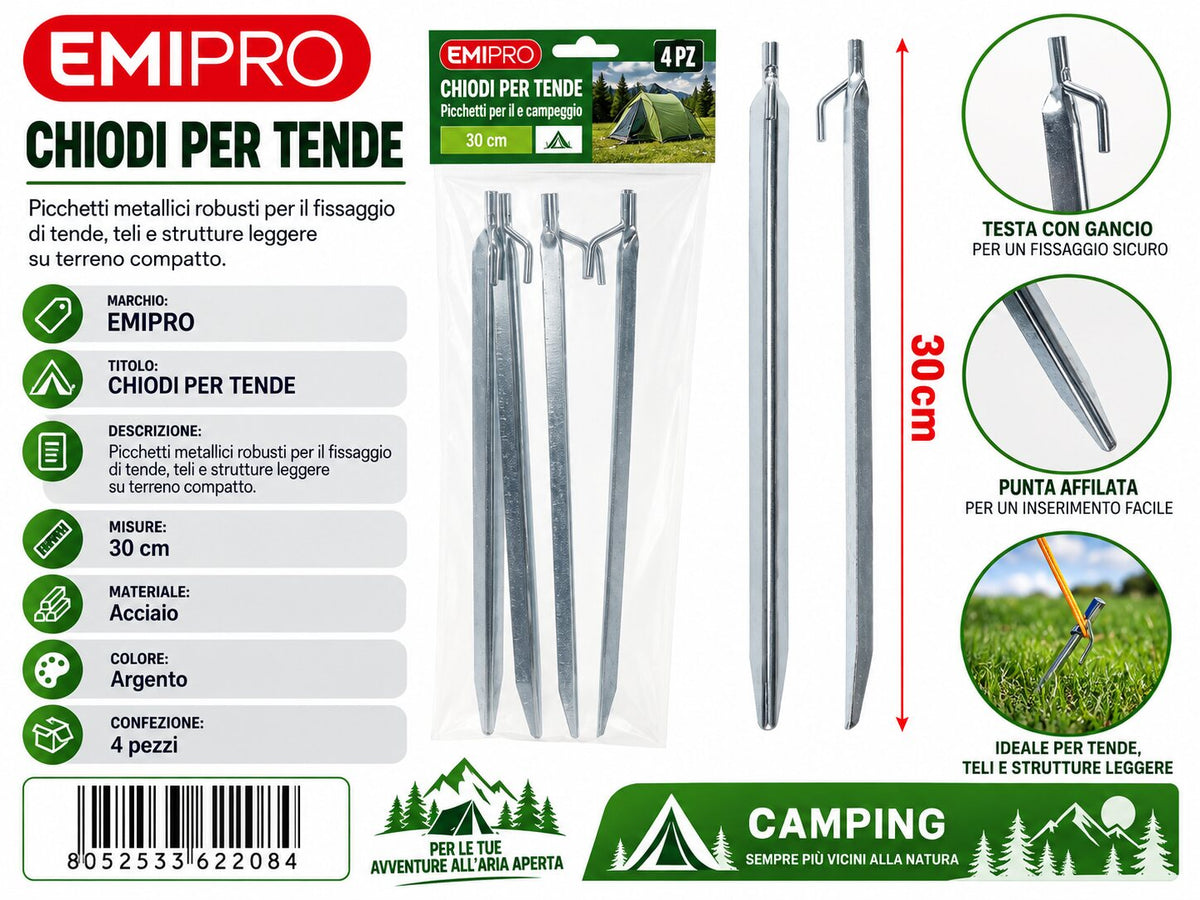 CHIODI PER TENDE 4PCS 30CM