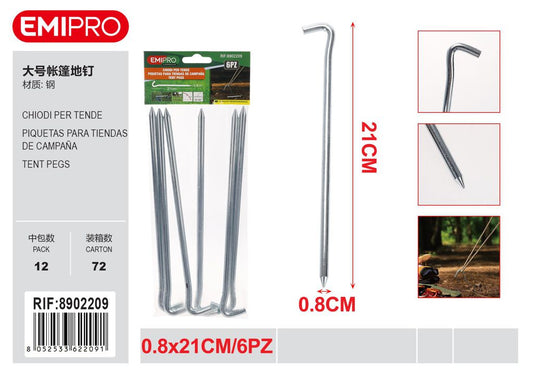 CHIODI PER TENDE 0.8*21CM 6PCS