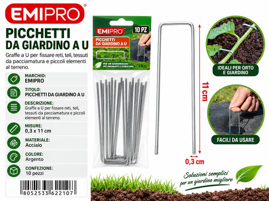PICHETTI GIARDINAGGIO AD U 10PCS 0.3*11CM