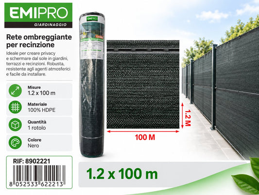 TESSUTO OMBREGGIANTE ROTOLO 0.85 COPERTURA 1.2*100M