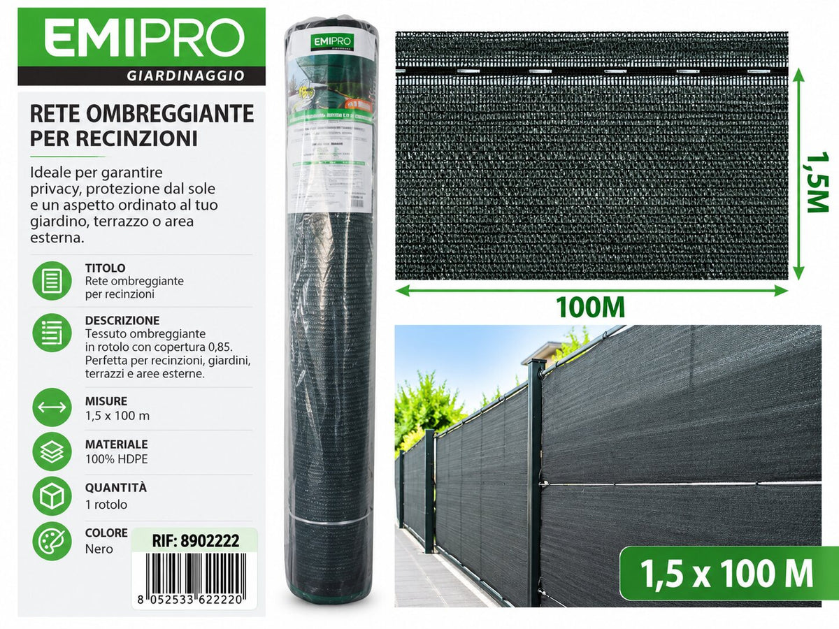 TESSUTO OMBREGGIANTE ROTOLO 0.85 COPERTURA 1.5*100M