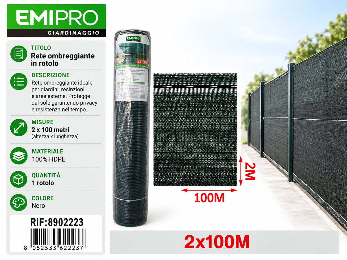TESSUTO OMBREGGIANTE ROTOLO 0.85 COPERTURA 2*100M