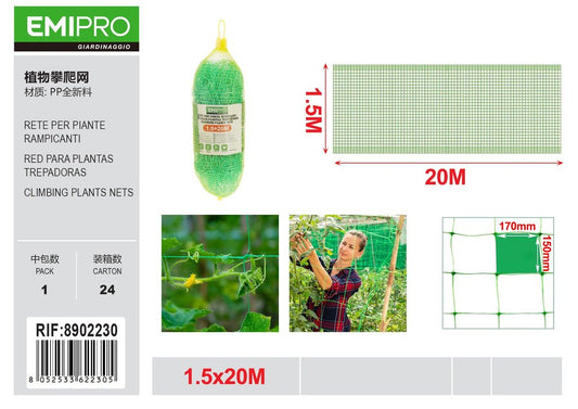 RETE PER PIANTE RAMPICANTI 1.5*20M