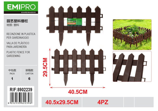 RECINZIONE IN PLASTICA PER GIARDINAGGIO 40.5*29.5CM 4PZ