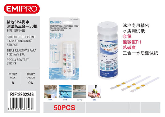 Strisce Test Piscine E Spa 3 Funzioni 50 Strisce
