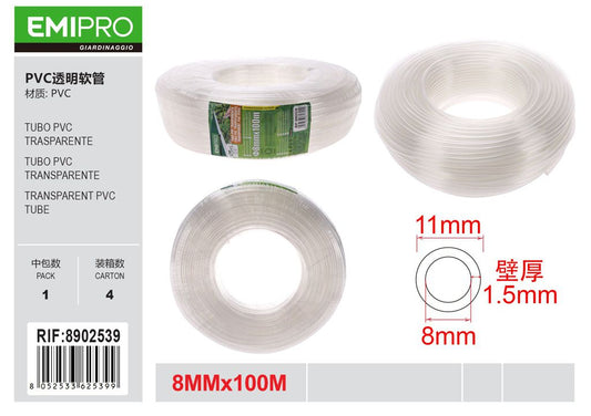 TUBO PVC TRASPARENTE 8MM*100M