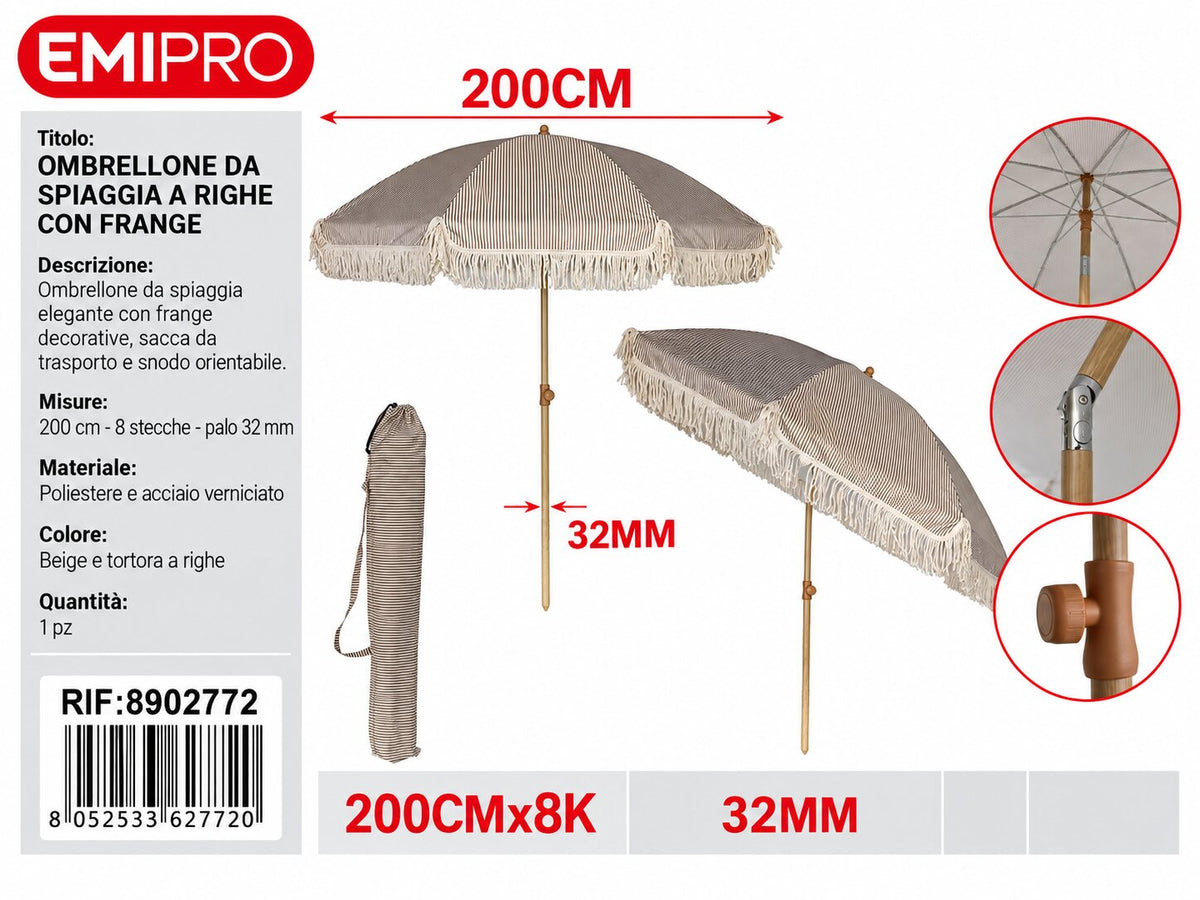 Ombrelloni 200cm*8K 32mm