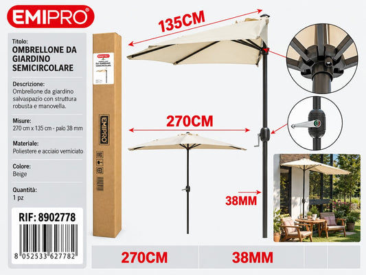 Ombrellone da Giardino 270cm