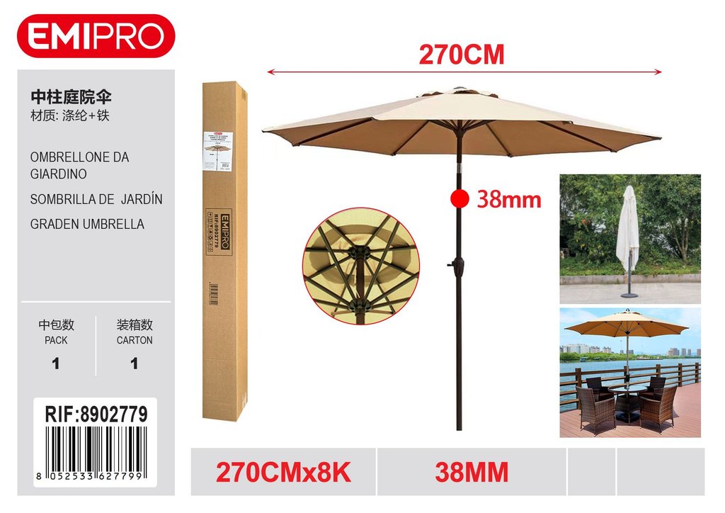OMBRELLONE DA GIARDINO 270CM