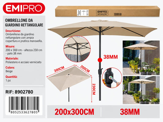 Ombrellone da Giardino 200*300cm