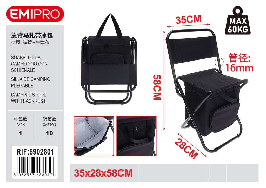 Sgabello Da Campeggio Con Schienale 35*28*58cm