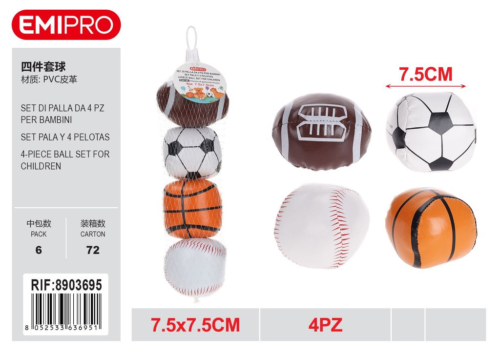 Set Di Palla Da 4 Pz Per Bambini