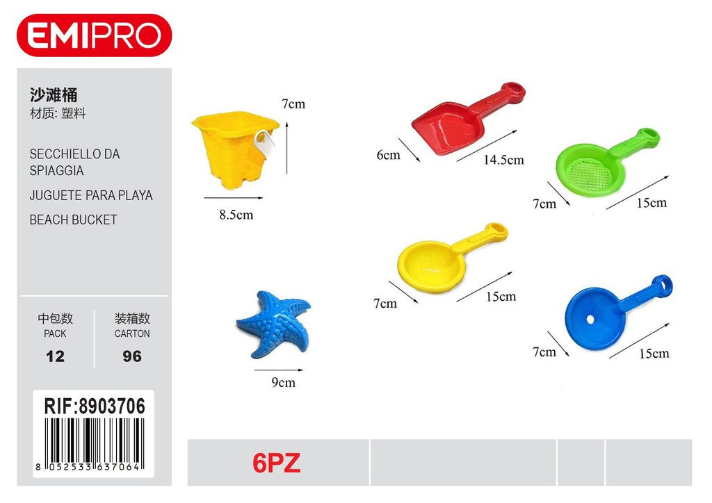 Secchiello Da Spiaggia 6Pcs