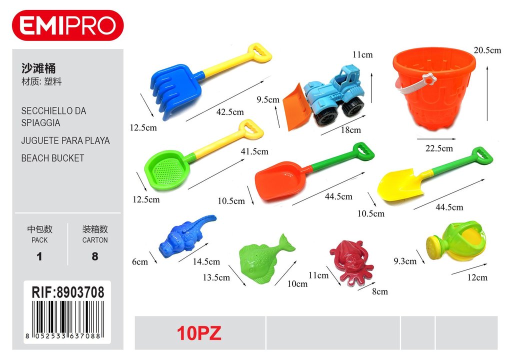 Secchiello Da Spiaggia 10Pcs