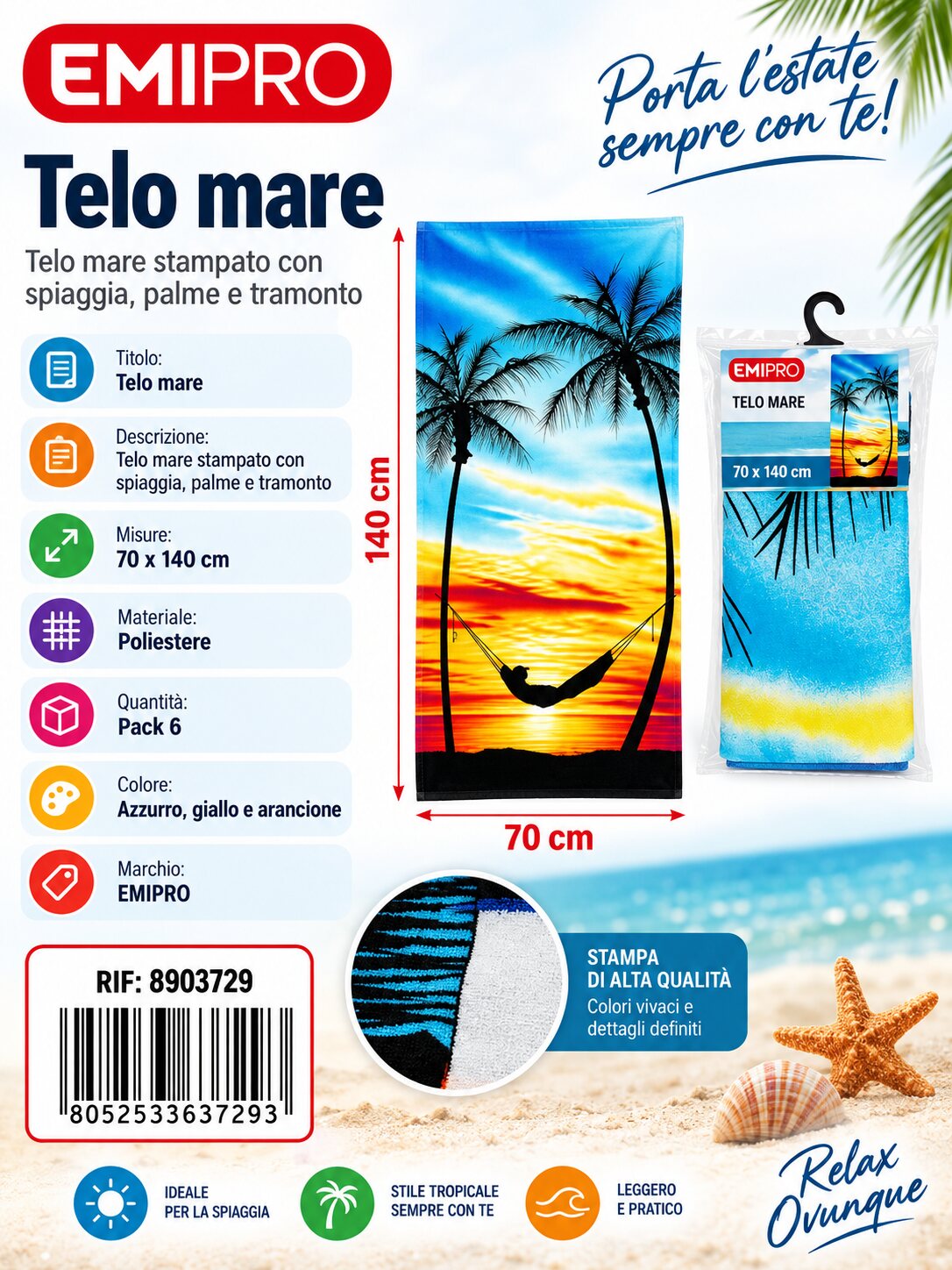 Telo Mare 70*140cm