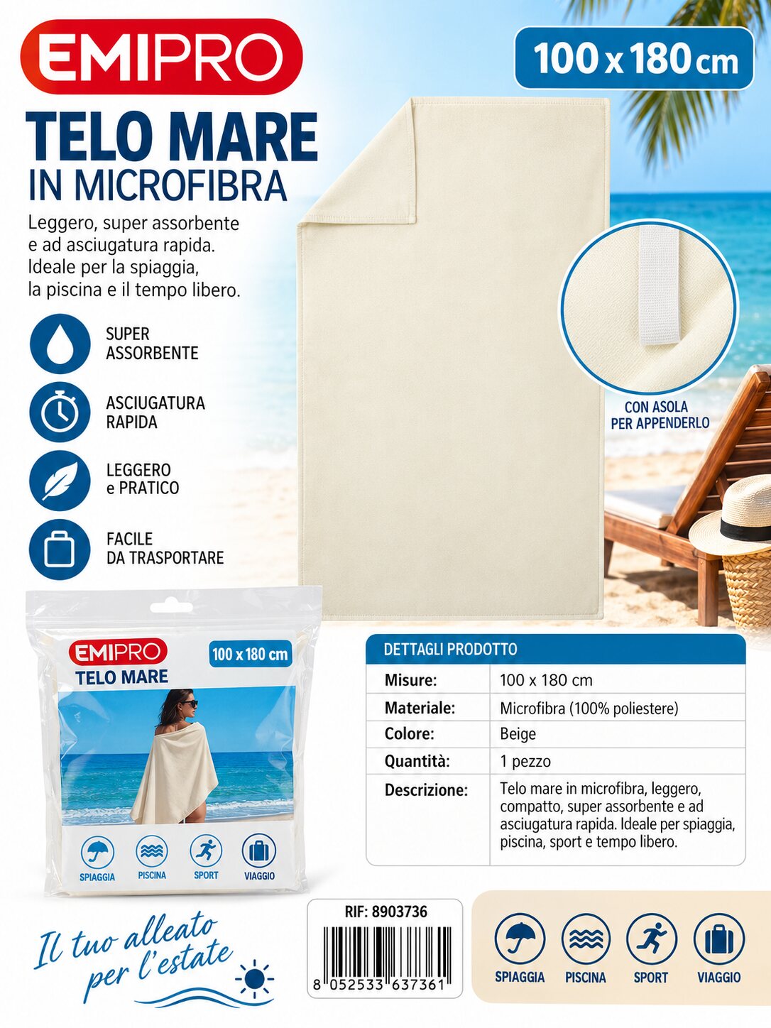 Telo Mare 100*180cm