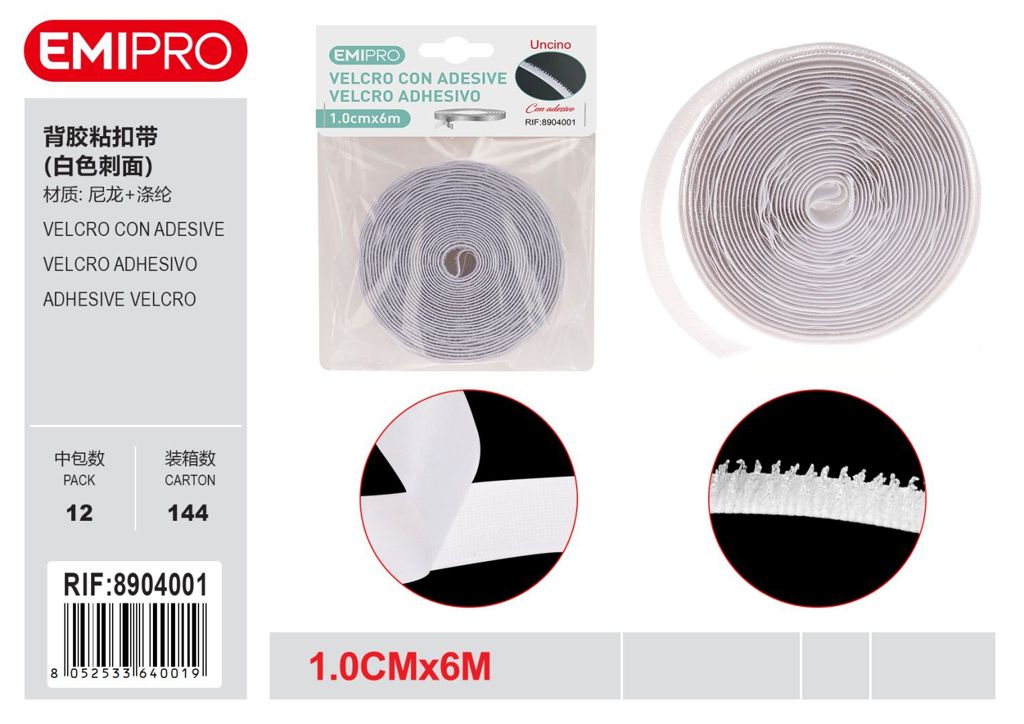 velcro Con Adesive 1.0cm*6M