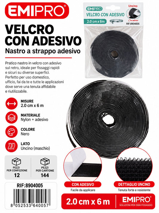 velcro Con Adesive 2.0cm*6M