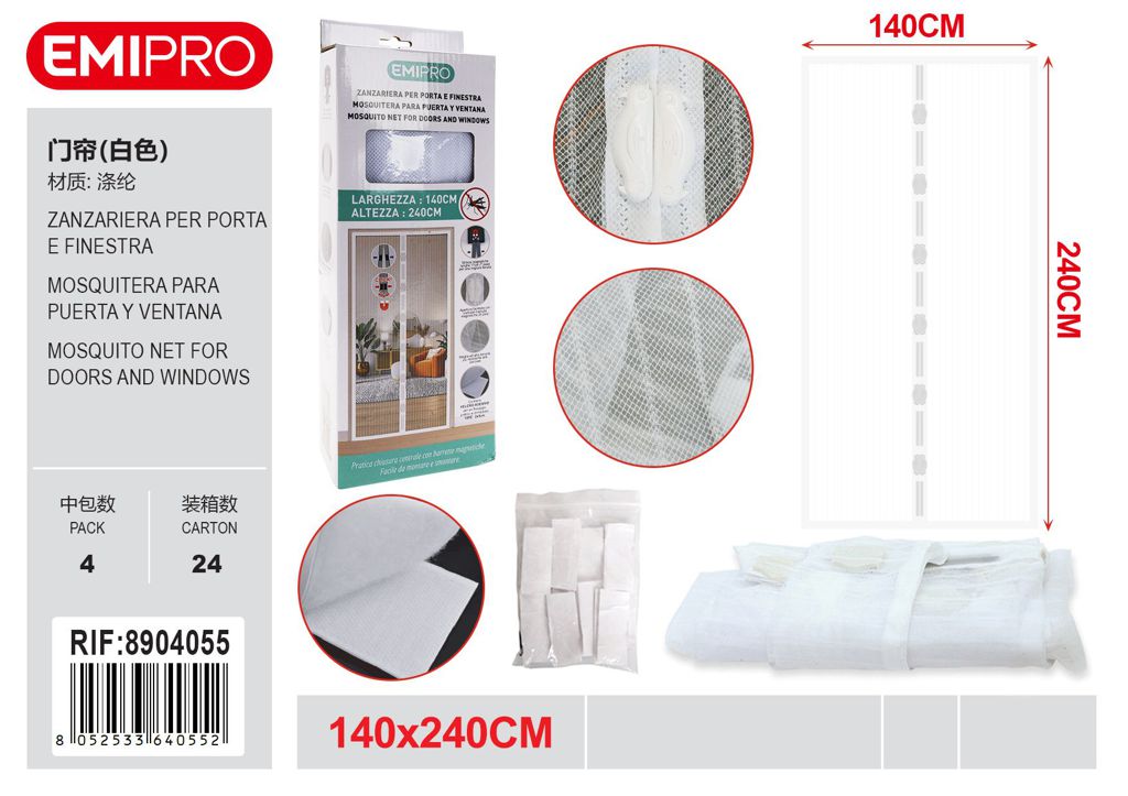 Zanzariera Per Porta E Finestra 140*240cm 6202787