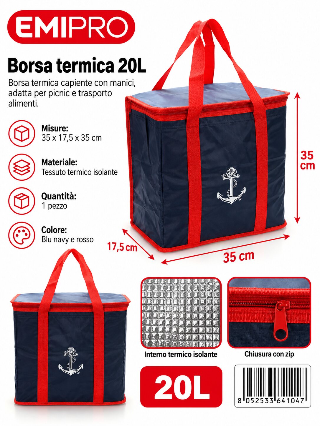 Borsa Frigo 20L 35*17.5*35cm