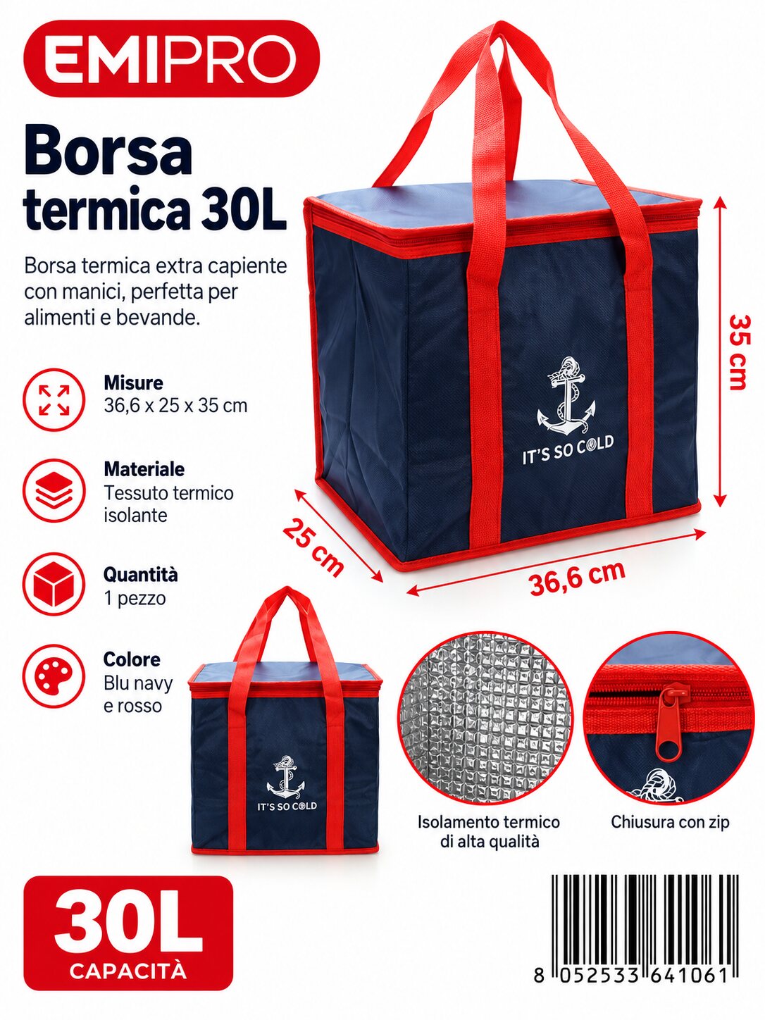 Borsa Frigo 30L 36.6*25*35cm
