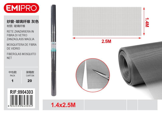 Rete Zanzariera In Fibra Di vetro Zanzaglass Maglia 1.8*1.6mm Grigia 1.4*2.5M