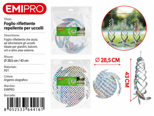 FOGLIO RIFLETTENTE REPELLENTE PER UCCELLI