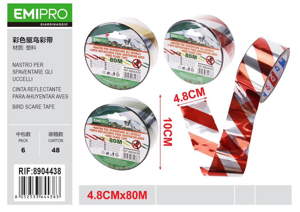 NASTRO PER SPAVENTARE GLI UCCELLI 4.8CM*80M