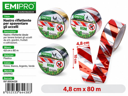 NASTRO PER SPAVENTARE GLI UCCELLI 4.8CM*80M