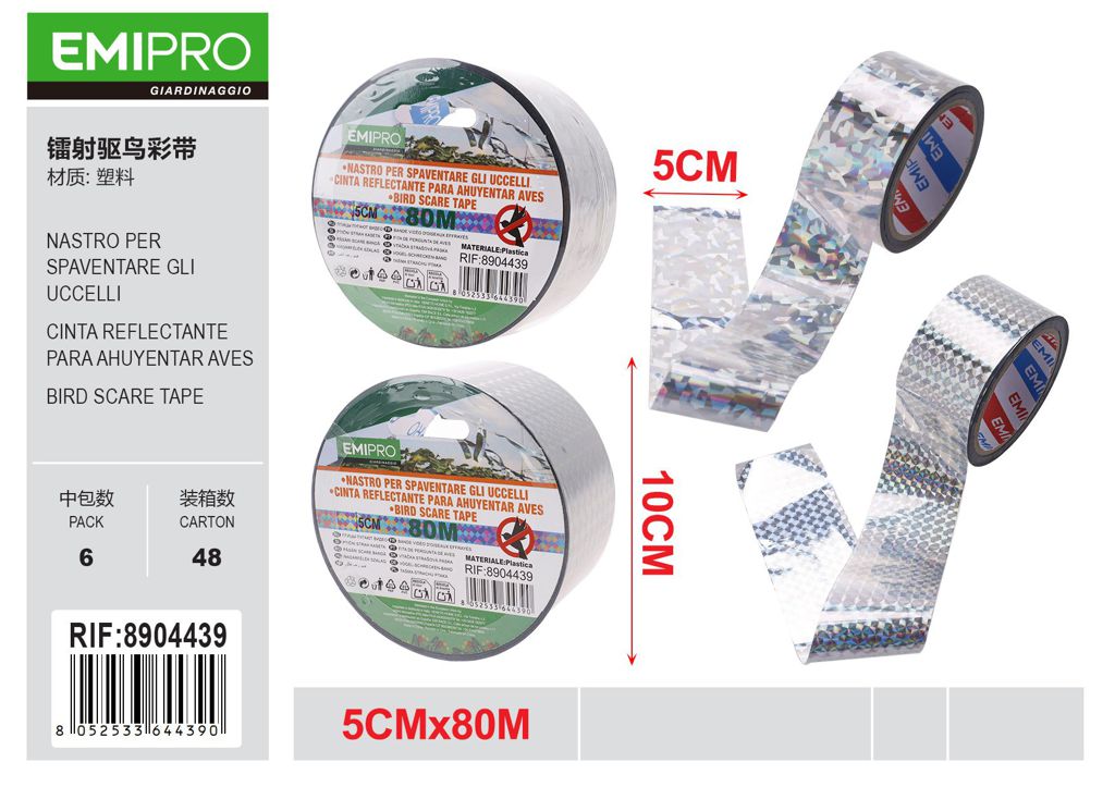 NASTRO PER SPAVENTARE GLI UCCELLI 5CM*80M