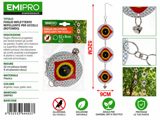 FOGLIO RIFLETTENTE REPELLENTE PER UCCELLI