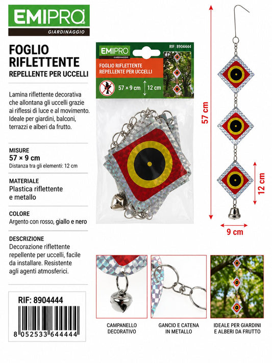FOGLIO RIFLETTENTE REPELLENTE PER UCCELLI