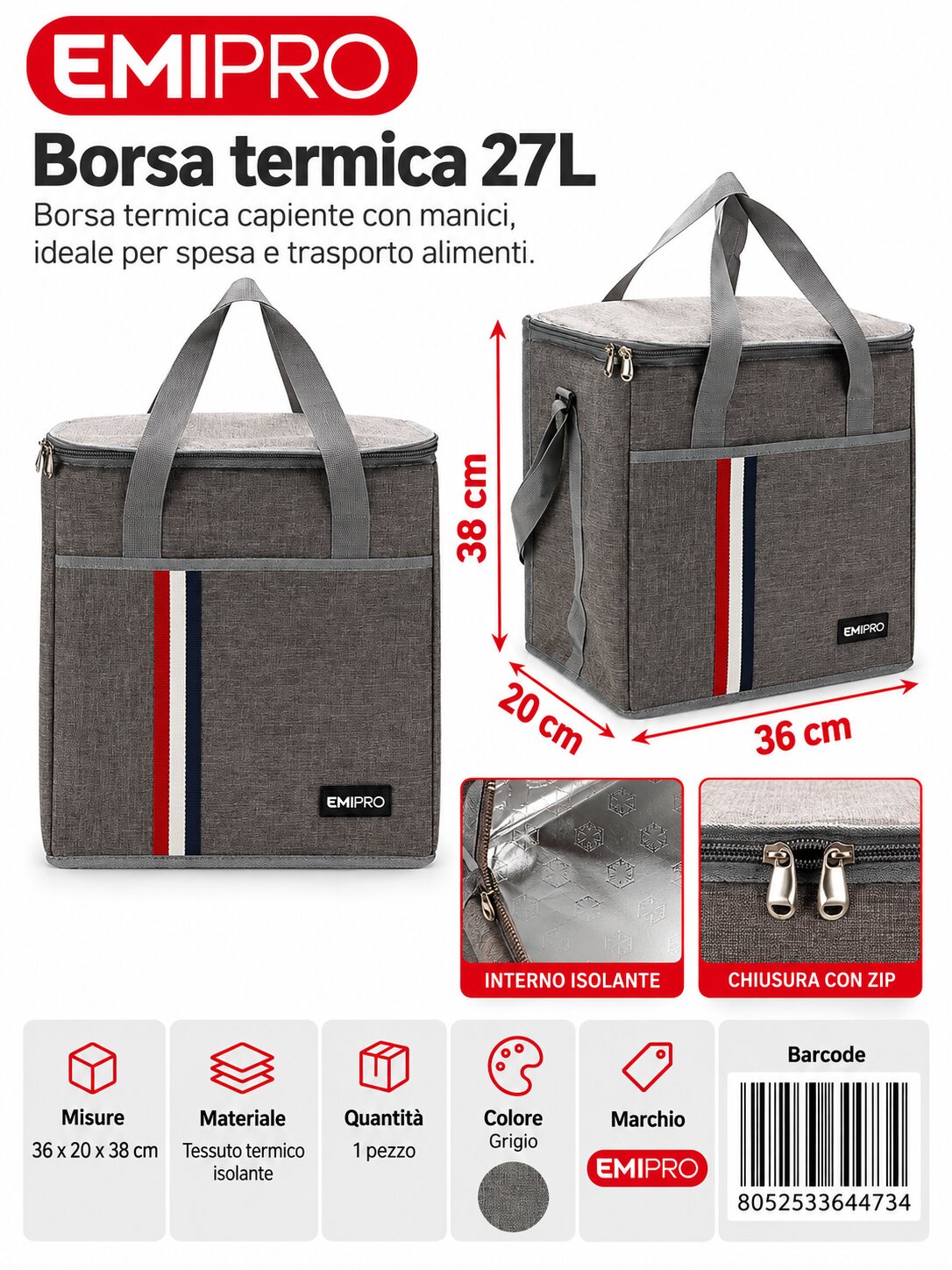 Borsa Frigo 27L 36*20*38cm