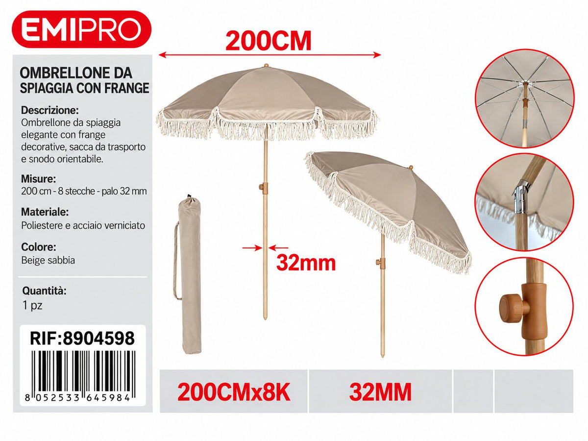 Ombrelloni 200cm*8K 32mm