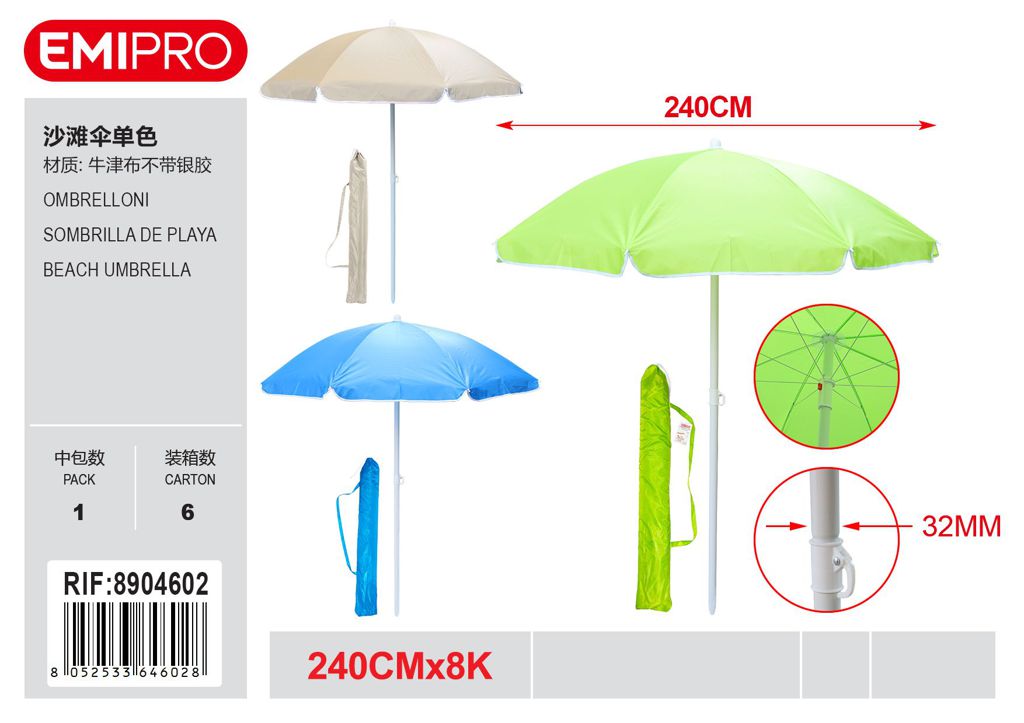 Ombrelloni 240cm*8K 32mm