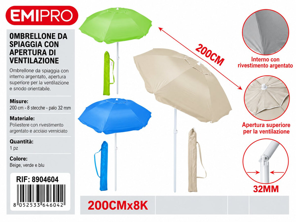 Ombrelloni 200cm*8K 32mm