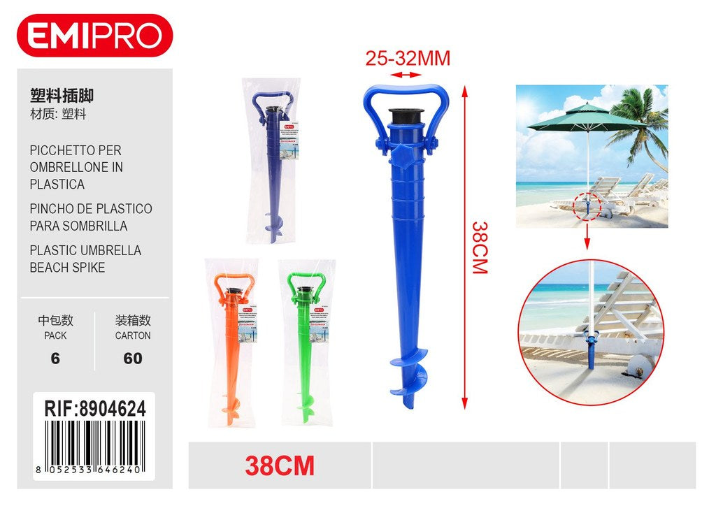 Picchetto Per Ombrellone In Plastica 38cm