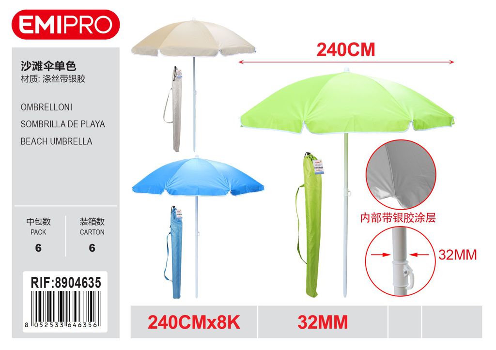 Ombrelloni 240cm*8K 32mm
