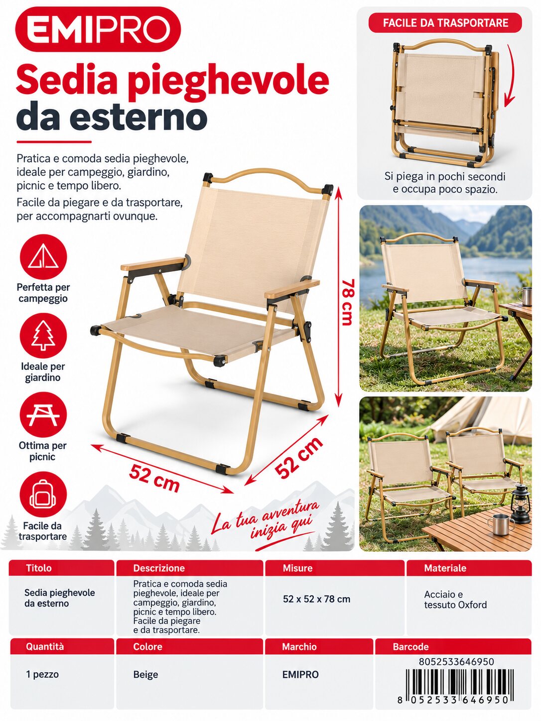 Sedia Pieghevole