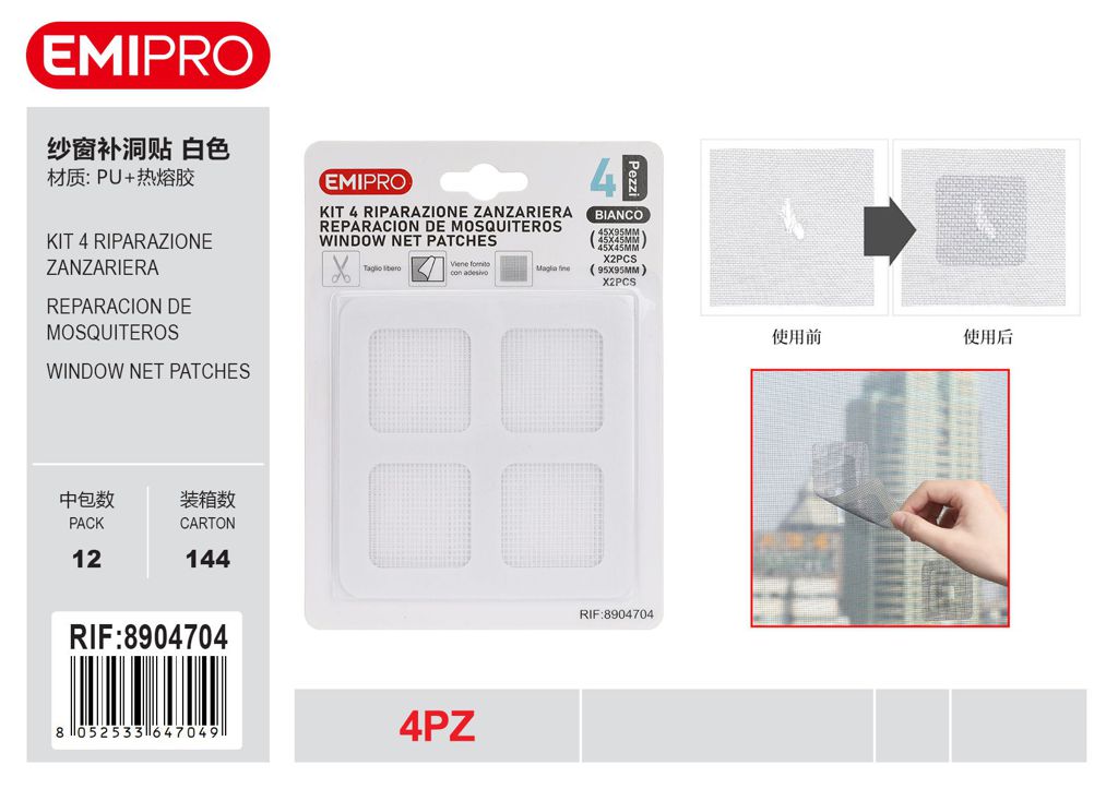 Kit 4 Riparazione Zanzariera