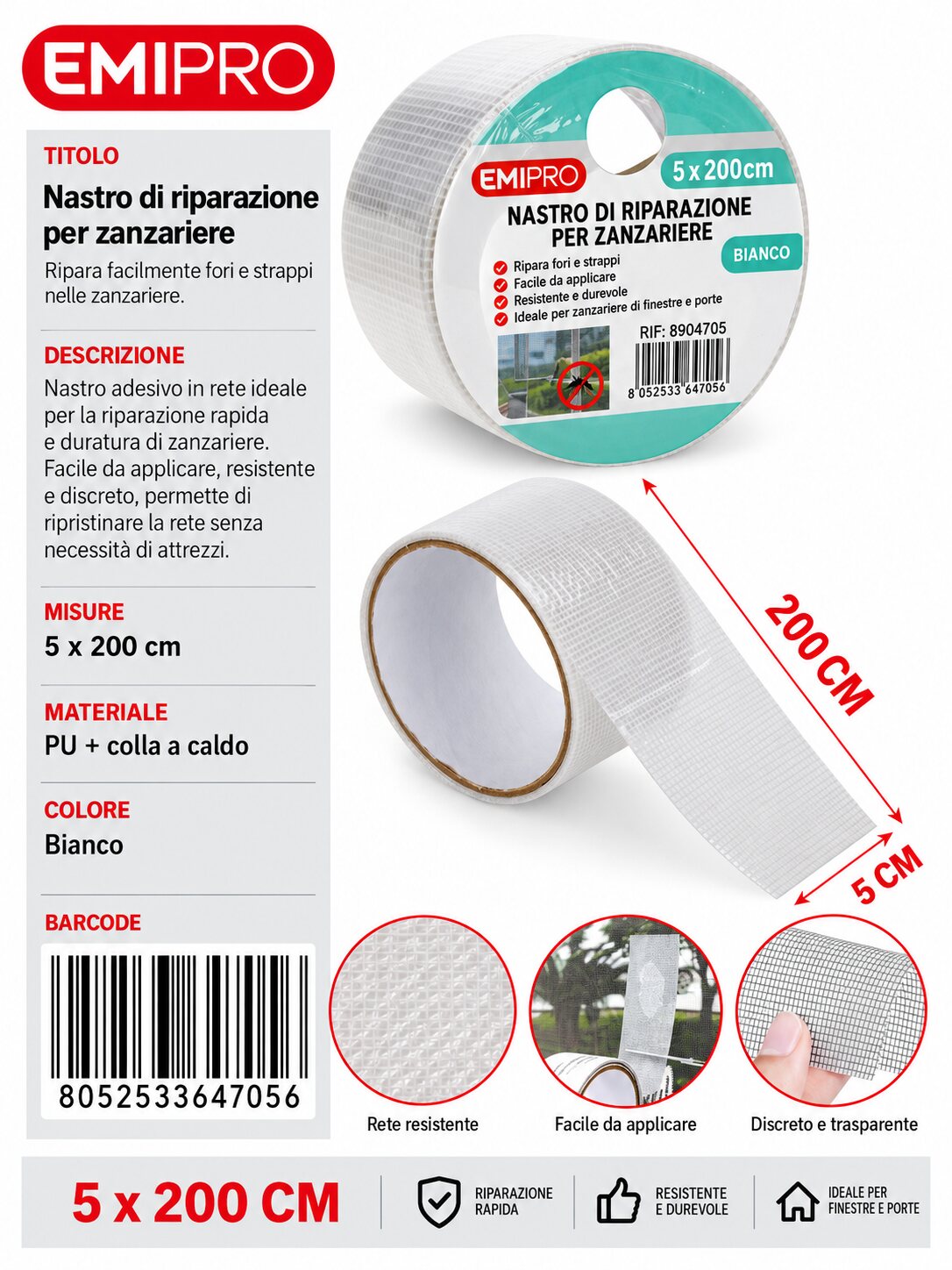 Riparazione Zanzariera 5*200cm