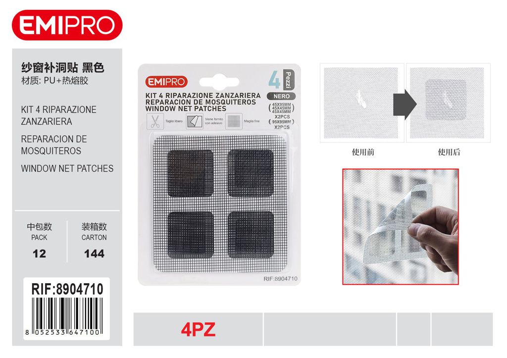 Kit 4 Riparazione Zanzariera