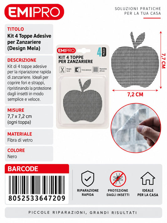 Riparazione Zanzariera 7.7*7.2cm 4Pz